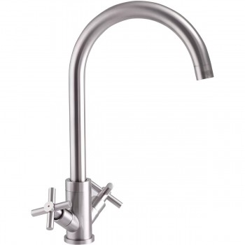 Baterie pentru bucătărie ZERIX cu două supape, din oțel inoxidabil DVE-011
