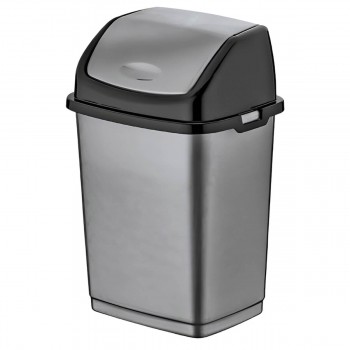 Coș de gunoi Dunya Fantasy 10 L, 240x195x365 mm, cu capac batant, din plastic (Art. 09702)
