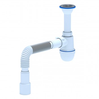 Sifon pentru chiuvetă Ani Plast 1 1/2" x 40 mm cu ieșire turnată și conductă flexibilă 40x40/50 mm C0515