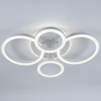 Люстра светодиодная потолочная кольца 2+2, белая 6115Y-2+2 WH