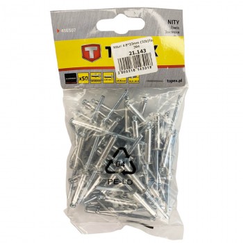 Nituri din aluminiu TOPEX 4.8x23.0 mm 50 bucăți 43E507
