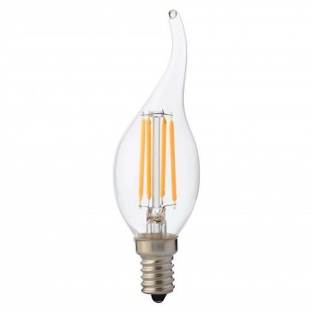 Лампа светодиодная филаментная Horoz Electric Filament Flame-6, E14, 6 Вт, 4200 К, 700 лм, свеча на ветру 001-014-0006