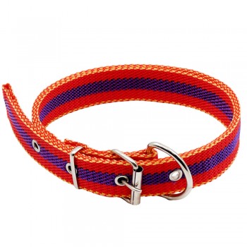 Zgardă pentru câini 25 mm, din material, roșu/violet RM2550