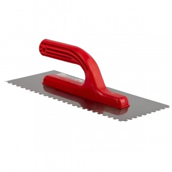 Зубчатая гладилка LIDER 120 х 280 мм, с зубьями 8 х 8 мм, из нержавеющей стали (Арт. 372008)