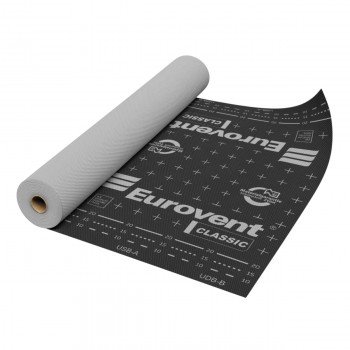 Мембрана кровельная Eurovent CLASSIC 120 г/м², 75 м² (1,5 м x 50 пм), W1, черный