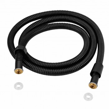 Furtun pentru duș AquaFix din oțel inoxidabil, negru, 1.5 m