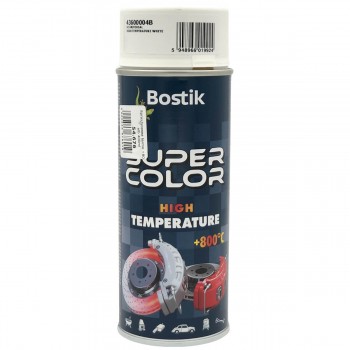 Краска аэрозольная (спрей) Bostik SUPER COLOR High Temperature +800°C белый 400 мл
