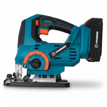 Fierăstrău pendular cu acumulator Hammer HST-21V, 21 V, 2800 curse/min, adâncime de tăiere 80 mm, acumulator 2 Ah inclus