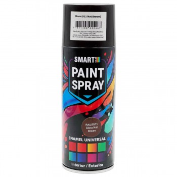 Эмаль аэрозольная универсальная Smart Color коричневый глянцевый RAL8011 350 г