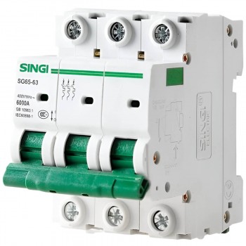 Автоматический выключатель SINGI SG65-63 (3P; 25А; C; 6 кА) 03SG65C25