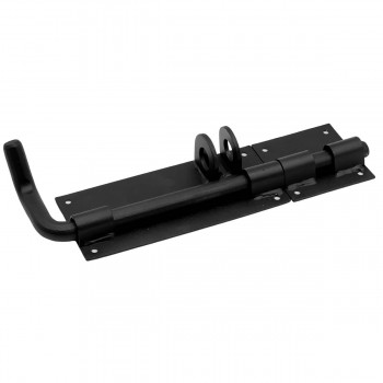 Zăvor aplicat KOLO d.16x300 mm cu urechi pentru lacăt, negru mat