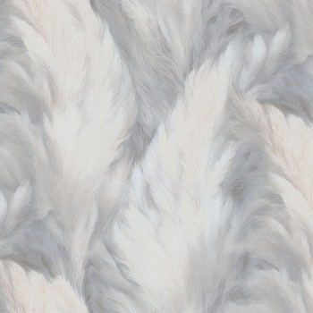 Tapet vinilic pe bază de flizelină Palitra Life Pampas PL72578-41, gri, cu model de iarbă de pampas, 1,06 x 10,05 m