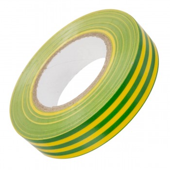 Bandă izolantă PVC HOROZ galbenă-verde, rulou 19 mm x 9.2 m