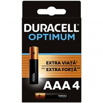 Батарейки щелочные Duracell Optimum AAA (LR03), 1,5 В, 4 шт.