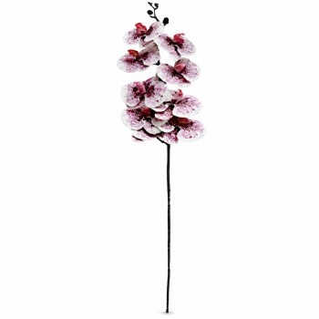 Orhidee artificială DYH0854DC/4, floare decorativă la fir, 77 cm, alb-roz