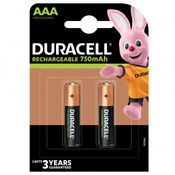 Батарейки Duracell AAA HR03 750 мАч NiMH, 2 шт, перезаряжаемые