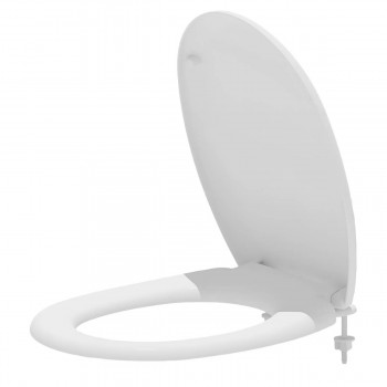 Capac vas WC Aniplast WS0200 din polipropilenă, oval, alb, cu fixare din plastic