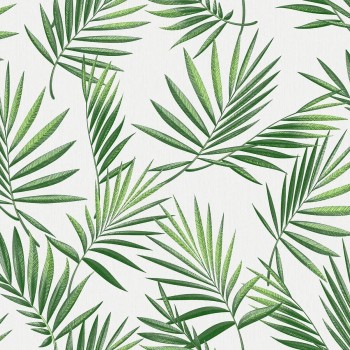 Tapet din hârtie Kontinent Cleo 1564, bej-verde, model vegetal, 0,53x10,05 m