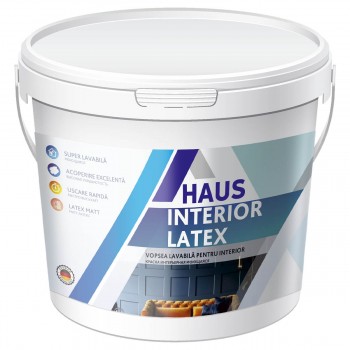 Vopsea lavabilă pentru interior Haus Interior Latex 6 kg