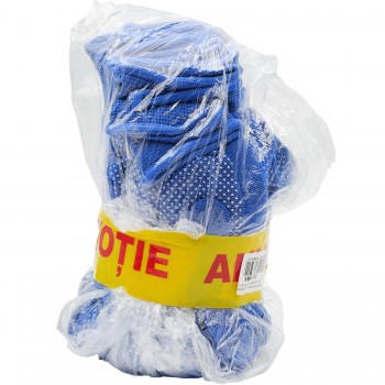 Set de mănuși de lucru MPN cu acoperire PVC, albastre, 10+2 perechi