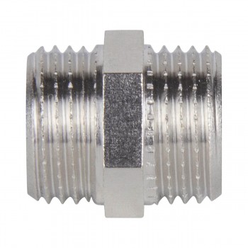 Niplu scurt din alamă MPN 1/2" x 1/2", filet exterior-exterior (FE-FE)