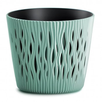 Горшок для цветов Prosperplast Sandy Round DSR160-623U, 16x13,8 см, 1,7 л, шалфей