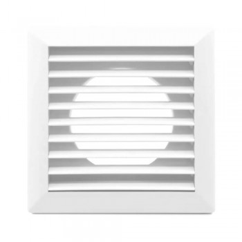 Grilă de ventilație d.125 mm din plastic ABS, cu jaluzele și șnur, albă