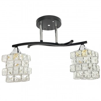 Lustră pentru tavan 6879B/2 BLK+CR, E27, 220-230 V, negru/crom