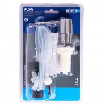 Dozator detergent pentru chiuvetă Flow FDD-50SC, satin, inox SUS304, cu furtun