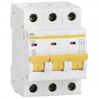 Întrerupător automat IEK ВА47-29 3P 63 A C 230/400 V