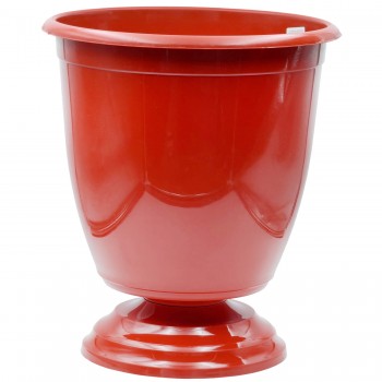 Горшок для цветов с подставкой 12 л, коричневый, пластиковый