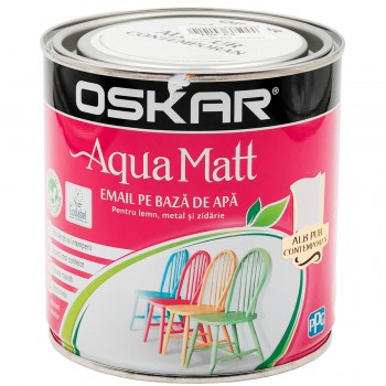 Эмаль на водной основе OSKAR Aqua Matt белая глянцевая, для дерева, металла и кладки 0.6 л