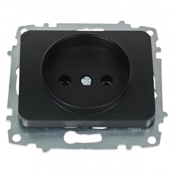 Розетка ELBI Jazz скрытой установки, без заземления, чёрный матовый, 16 А, 250 В, IP20 607-014800-215