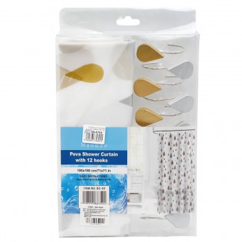 Шторка для душа Naonao 180x180 см с 12 крючками, водонепроницаемая, разноцветная