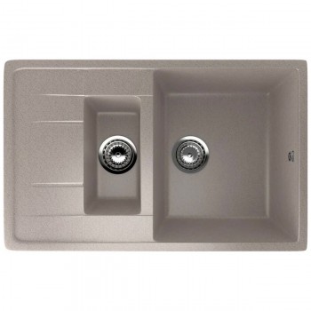 Chiuvetă pentru bucătărie Ulgran U-205 încastrată 770 x 500 x 195 mm, din marmură artificială, nisip (U-205-302)