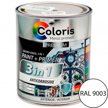 Грунт-эмаль антикоррозионная Coloris Premium 3 в 1, белый RAL9003, 2.7 л