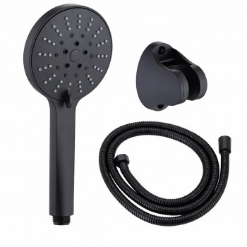 Набор для душа AquaFix 05 черный, лейка, шланг 1.5 м, держатель (Арт. 0103236)
