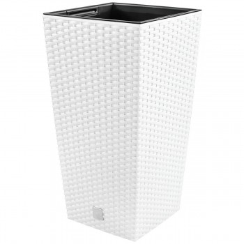 Горшок квадратный Prosperplast Rato Square 240х240х450 мм, белый DRTS240-S449