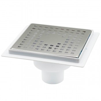 Sifon pardoseală de duș Guclu Plastik 150x150 mm, d.50 mm, ieșire verticală, grilă din oțel inoxidabil (art. 5105)