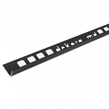 Profil pentru gresie L12 Dekora (Din aluminiu; 12.5 mm, 2.5 m) Black Matt