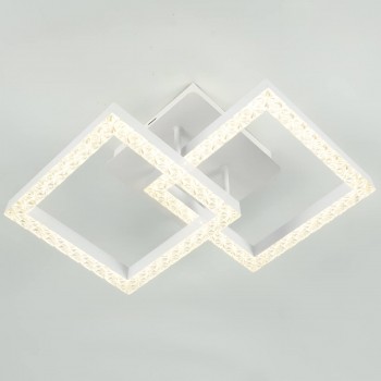 Lustră LED de tavan albă 220-230 V IP20 doua patrate 6115F-2 WH