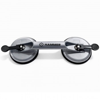 Присоска вакуумная двойная Hammer алюминиевая, d.118 мм, 80 кг, для стекла и плитки