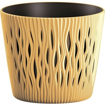 Горшок для цветов Prosperplast Sandy Round DSR220-117U, 22,5x19,2 см, 5 л, цвет горчичный