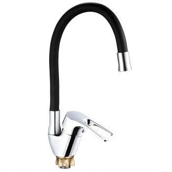 Baterie pentru bucătărie Zegor YUB-4-F-KB cu pipă flexibilă crom/negru