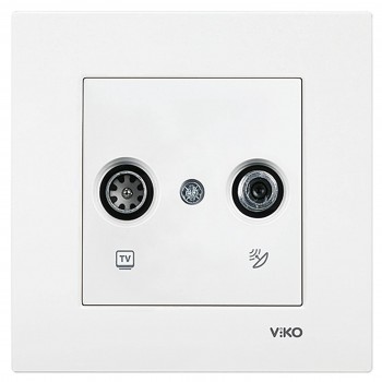 Розетка ТВ-спутник концевая Viko белая Karre 90960085