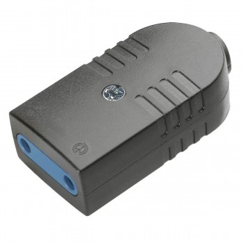 Розетка кабельная Scame AZZURRA 104.4010N, 2P, 10 А, 250 В, без заземления, чёрная