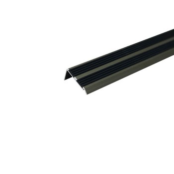 Profil antiderapant din aluminiu pentru trepte Dekora P7, colțar, 38 x 20 mm, 0,9 m, cu 2 benzi din cauciuc, titan mat