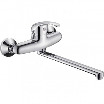 Смеситель для ванны Silvera Moderna однорычажный, хром, с длинным изливом