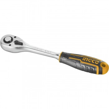 Cheie cu clichet INGCO HRTH0814 1/4", 158 mm, oțel CrV+CrM, finisaj mat