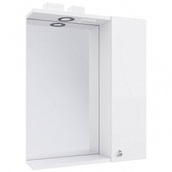 Шкаф с зеркалом для ванной Aquaplus S-Line 640х700 мм, белый, подвесной с LED-подсветкой